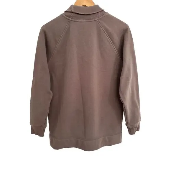 Athleta women's size Small Coffee House Cozy Karma Side Zip Funnel Neck Top - Picture 8 of 8